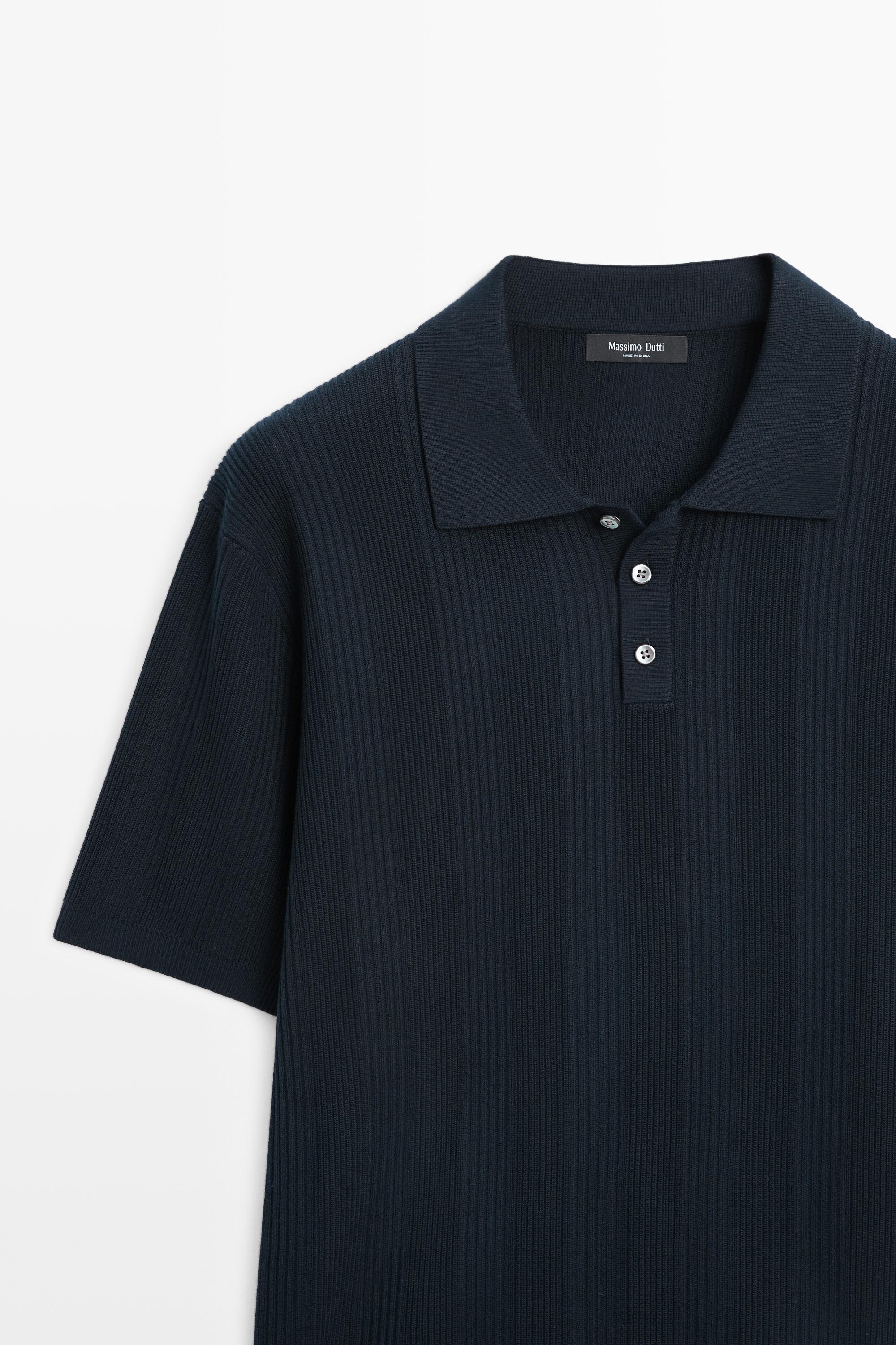 Polo rayé en maille texturée 100 % coton